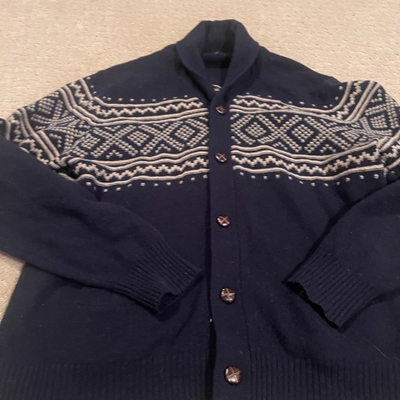 J. Crew 100% Lambswool Blue Cardigan Sweater Size XL. 6 - Picture 4 of 8